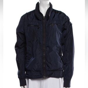 Moncler Midnight Blue Nylon Zip Front Jacket